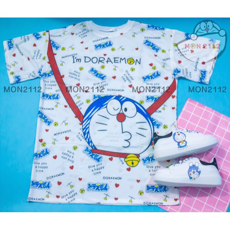 Đầm Doraemon Doremon thun lạnh freesize 40-60kg