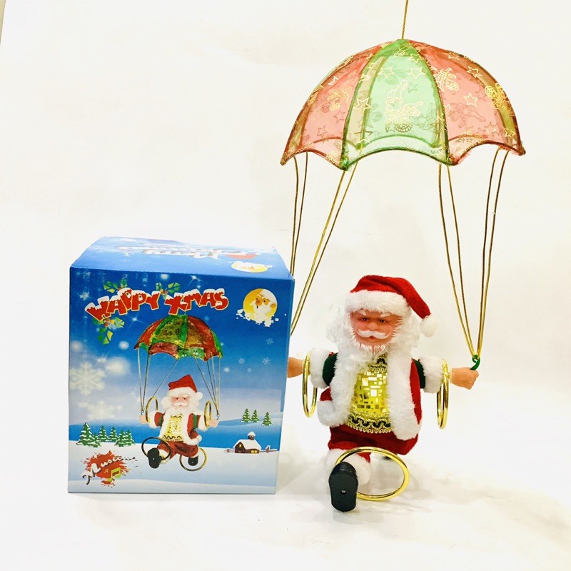 Đồ chơi ông già Noel nhảy dù quà tặng giáng sinh - trang trí noel