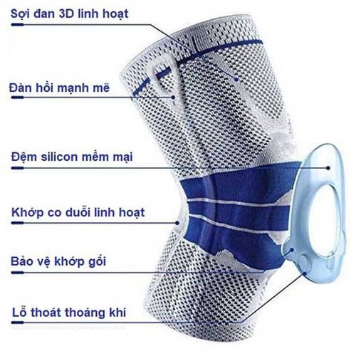 Bó Gối Đệm Silicon co giãn 4 chiều cao Cấp Aolikes 1 chiếc.