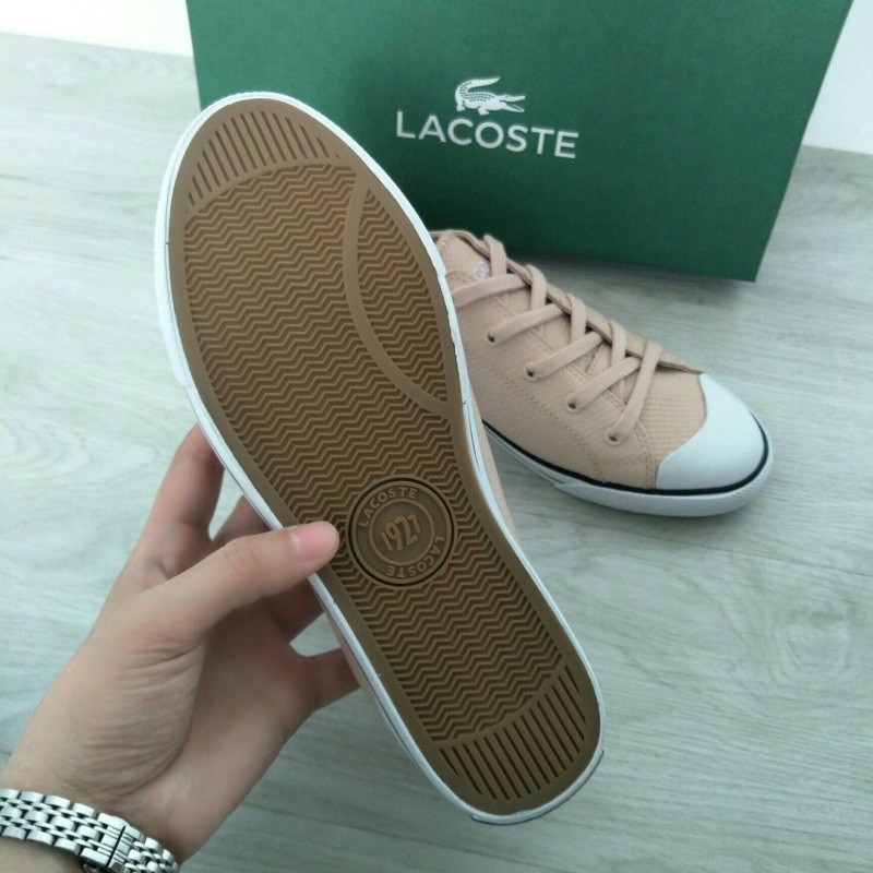 giày nữ màu hồng da nổi mẫu đầu xuân mới nhất lacoste