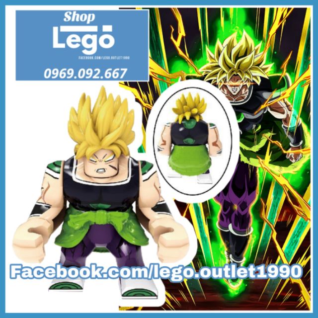 Xếp hình Broly SSJ2 Siêu saiyan cấp 2 trong Songoku Dragon Ball Z Bigfig Lego Minifigures Kopf Kf6073 Kf748