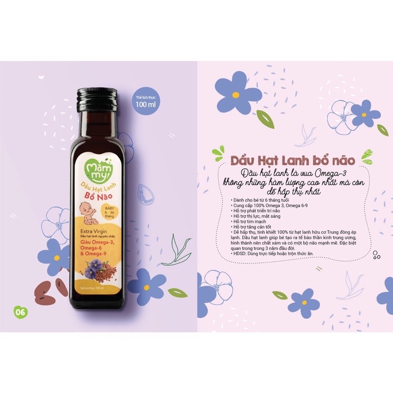 Dầu ăn dặm cá hồi, hạt lanh Mămmy 100ml giàu DHA, Omega3 cho bé ăn dặm từ 6 tháng. Date 11/2023 - Sumishop2019