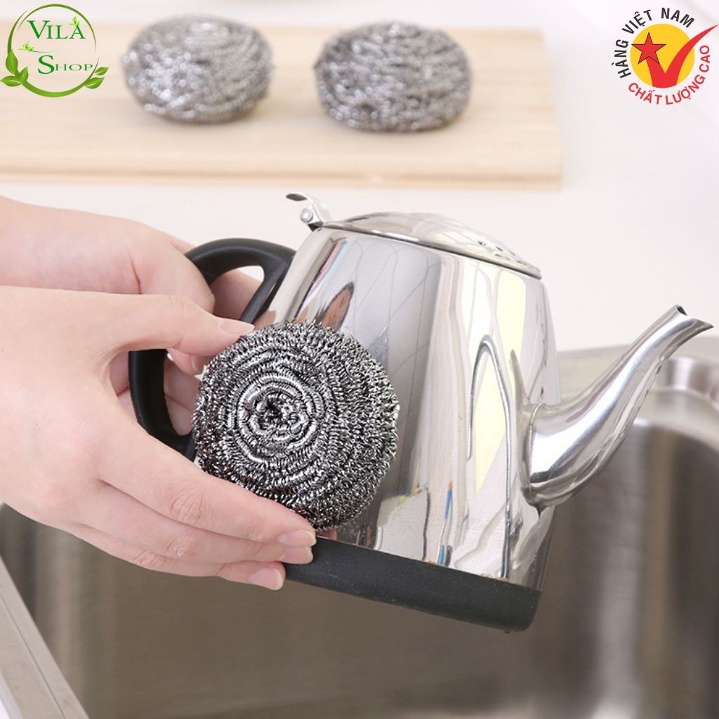 Búi Rửa Chén Bát, Miếng Cọ Xoong Inox, Búi Lưới Vệ Sinh Xoong, Nồi, Chén Bát