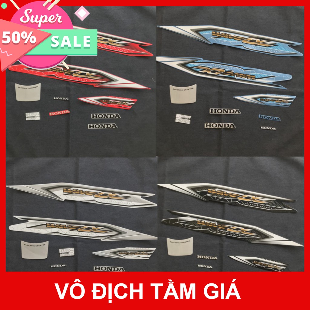 NGUYÊN BỘ TEM RỜI 3 LỚP DÀNH CHO XE MÁY HONDA WAVE A WAVE ALPHA 2018 CAO CẤP CỰC ĐẸP ĐỦ MÀU