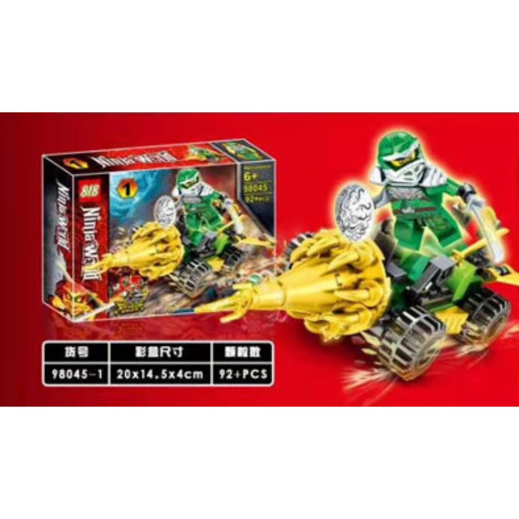 đồ chơi lego xếp hình lắp ráp 818 ninja world 98045 - ninja cưỡi chiến xa