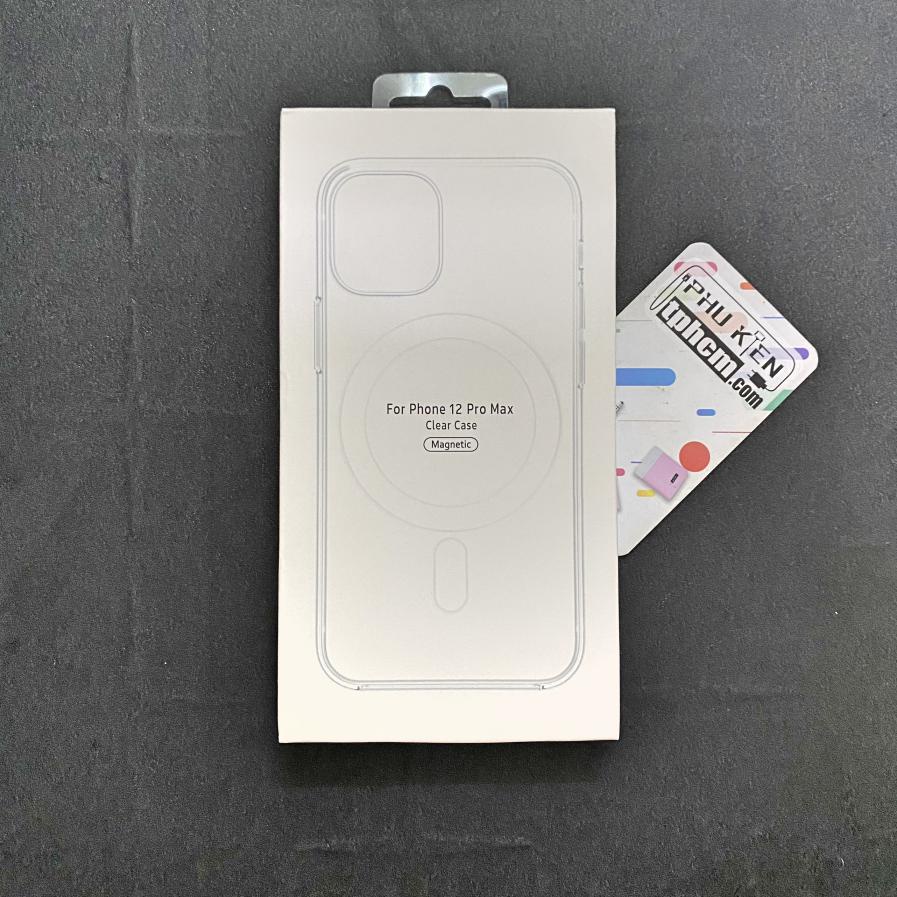 Ốp Lưng iPhone 12 Pro Max Trong Suốt Nam Châm Hỗ Trợ Sạc Không Dây