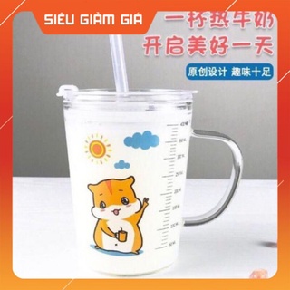 Cốc pha sữa kèm ống hút silicon có vạch chia ml