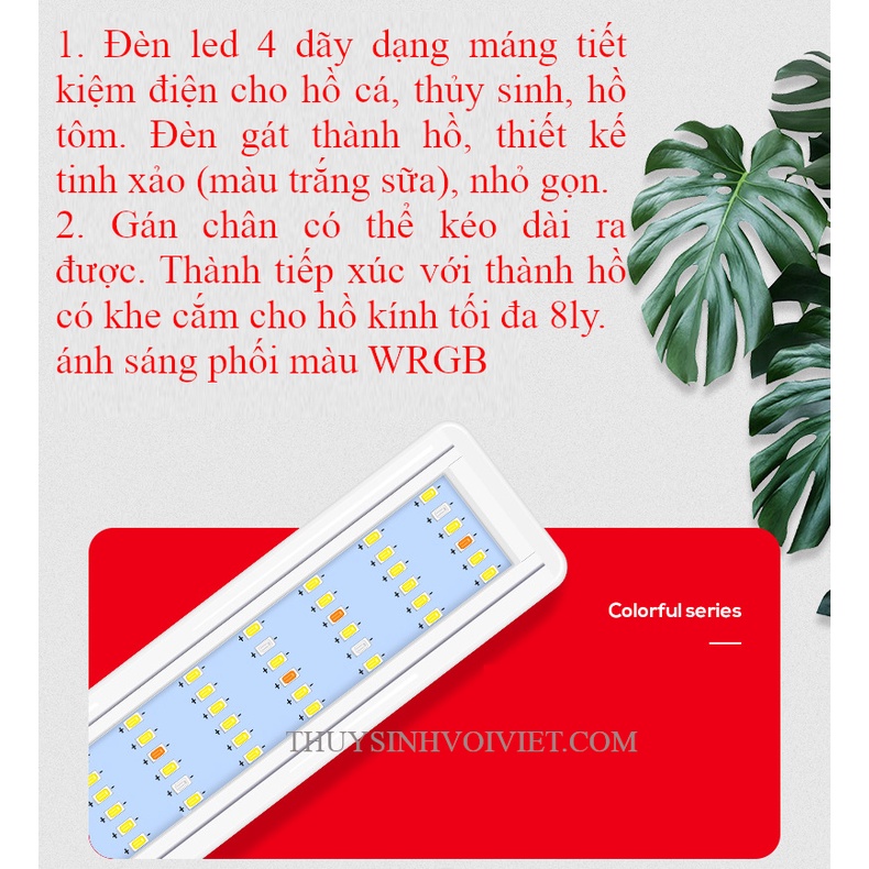 Đèn led 6 dãy ánh sáng trắng hoặc phối màu WRGB dành cho hồ thủy sinh, hồ cá cảnh, VUI LÒNG XEM KỸ MÔ TẢ