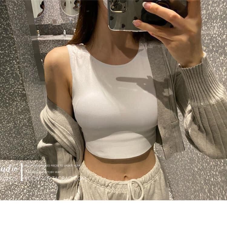 [SẴN] Áo Cotton Sát Nách Màu Trơn Xinh Xắn Cho Nữ kiểu áo croptop nữ mới 2021 Sota shop