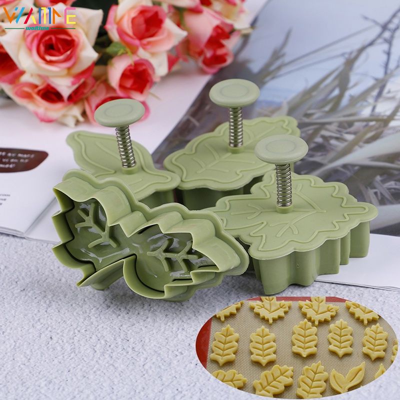 4 cái/bộ Cookie Máy Cắt Khuôn Mẫu Tự Làm lÁ mùa xuân khuôn 4 Các Loại Hình Dạng Lá Nhựa Cắt Cookie bánh Biscuit Khuôn mùa Xuân Pit Tông Công Cụ Nướng waitime