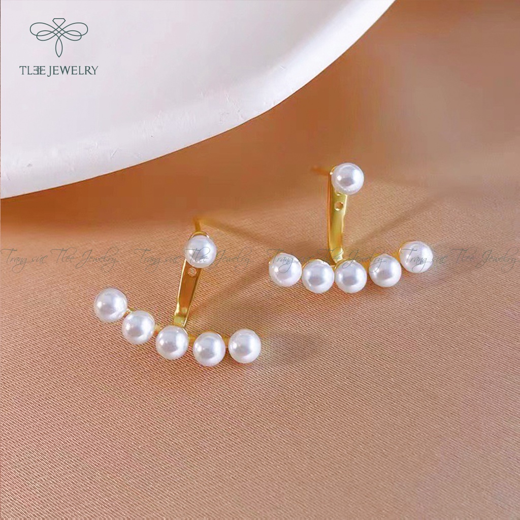Khuyên tai bạc nữ TLEE trai nhân tạo dáng nữ tính NCJ B0189