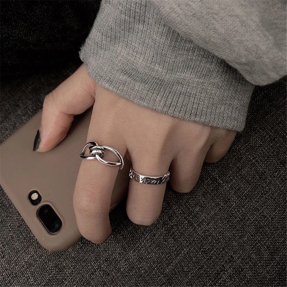 Bộ 2 Nhẫn Đeo Tay Thiết Kế Ấn Tượng