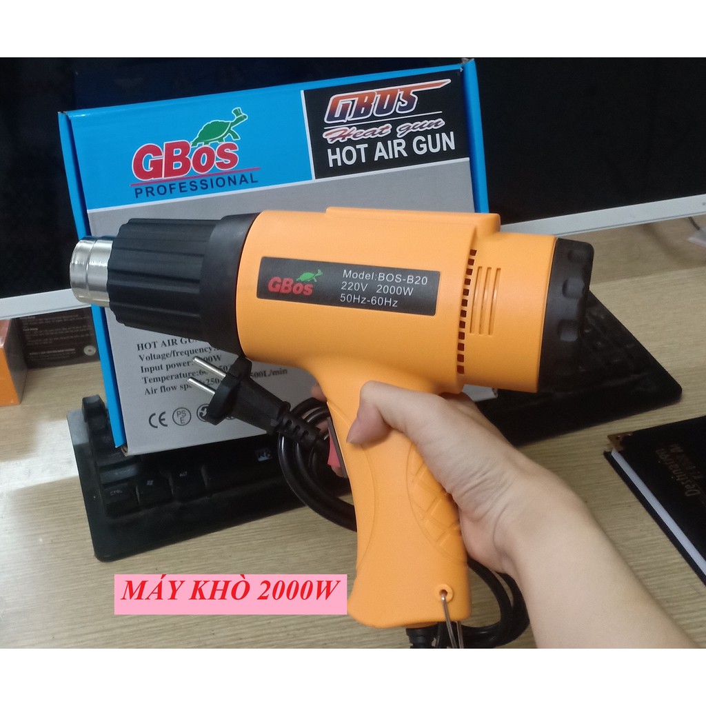 [GIÁ ƯU ĐÃI] MÁY KHÒ NHIỆT GBOS 2000W- MÁY THỔI HƠI NÓNG- MÁY KHÒ MÀNG CO