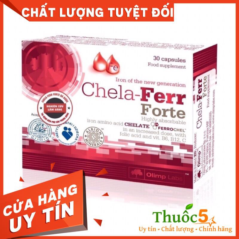 Chela Ferr Forte Viên Uống Bổ Sung Sắt Cho Bà Bầu Phòng Ngừa Nguy Cơ Sinh Non Và Băng Huyết Sau Sinh Hộp 30 Viên