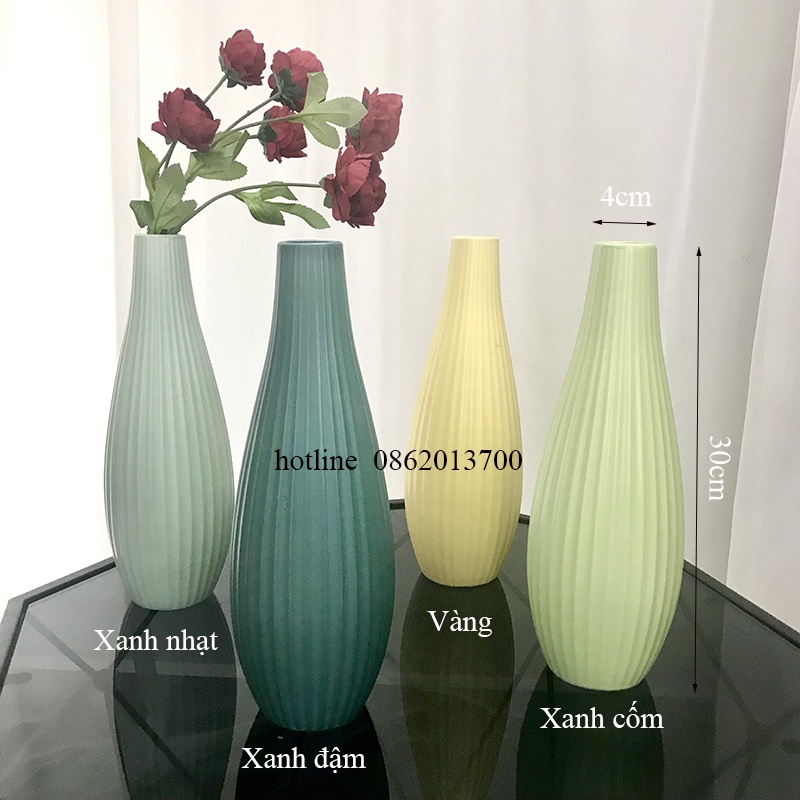 Bình cắm hoa Gốm sứ Bát Tràng nhiều màu 30cm cắm hoa tiện dụng B003