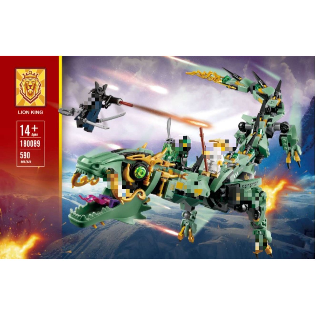 Đồ chơi Lắp ghép Mô hình Ninjago Rồng Xanh Huyền Thoại của ninja Queen 89037