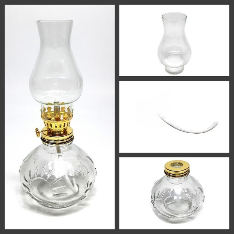 Đèn dầu thủy tinh thờ cúng cao 19cm