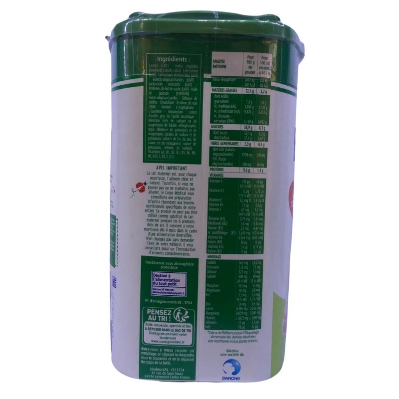 Sữa Bột Pháp Bledina Ble'dilait sữa mát, tăng cân, DHA cao số 2 hộp 900g