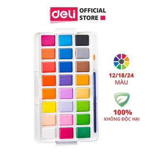 Màu nước dạng nén Deli - 12 màu/18 màu/24 màu - 73868 / 73869 / 73870
