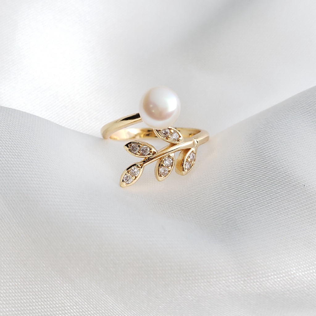 [N6B] Phụ kiện trang sức (DIY) - Khay nhẫn bạc trống vân trơn kiểu bông lúa nạm đá làm nhẫn đính ngọc