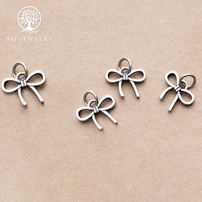 Charm bạc hình nơ mặt treo - NQ Jewelry