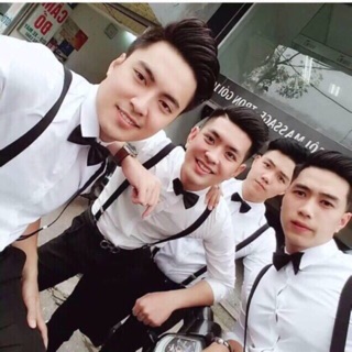 Dây đai quần chữ y kèm nơ cổ cùng màu