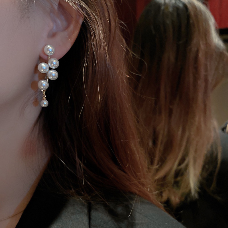 Đôi Khuyên Tai Tua Rua Đính Ngọc Trai Phong Cách vintage Thanh Lịch Dành Cho Nữ