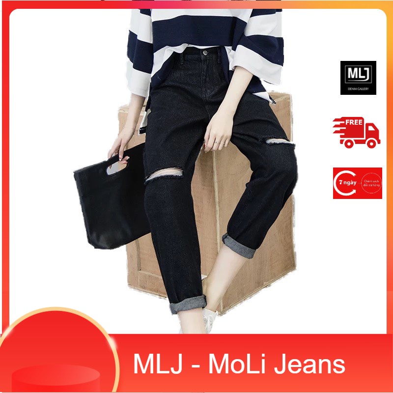 Quần Baggy jean đen tuyền nữ Phom To BIG SIZE hot trend rẻ đẹp