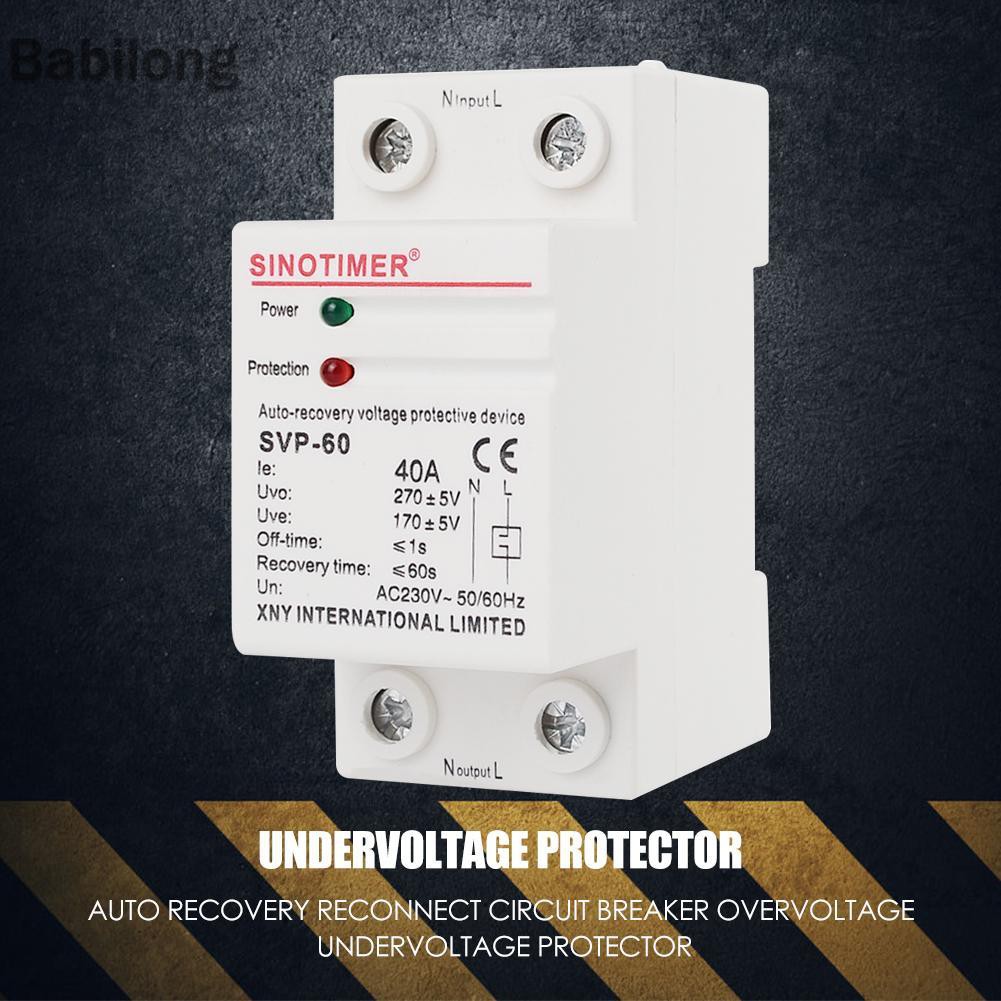 Bộ bảo vệ quá áp và điện áp thấp tự động khôi phục kết nối lại mạch ngắt tiện lợi