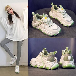 Giày thể thao nữ ULzzang phản quang đế cao lượn sóng mẫu hot 2022 Trendybae GN03