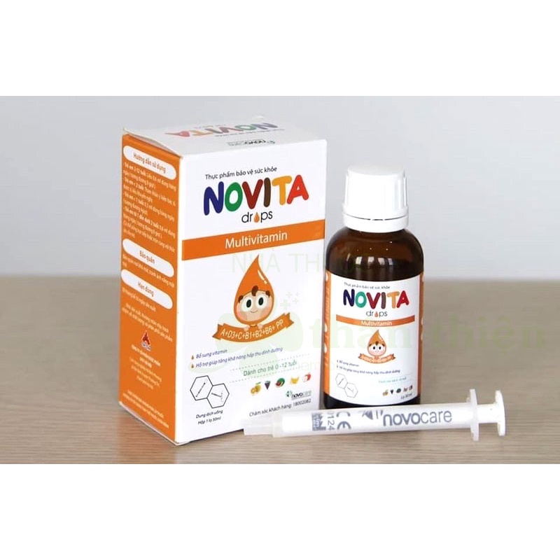 NOVITA DROPS - Bổ sung vitamin thiết yếu dạng nhỏ giọt chính xác giúp bé phát triển toàn diện – Lọ 20ml