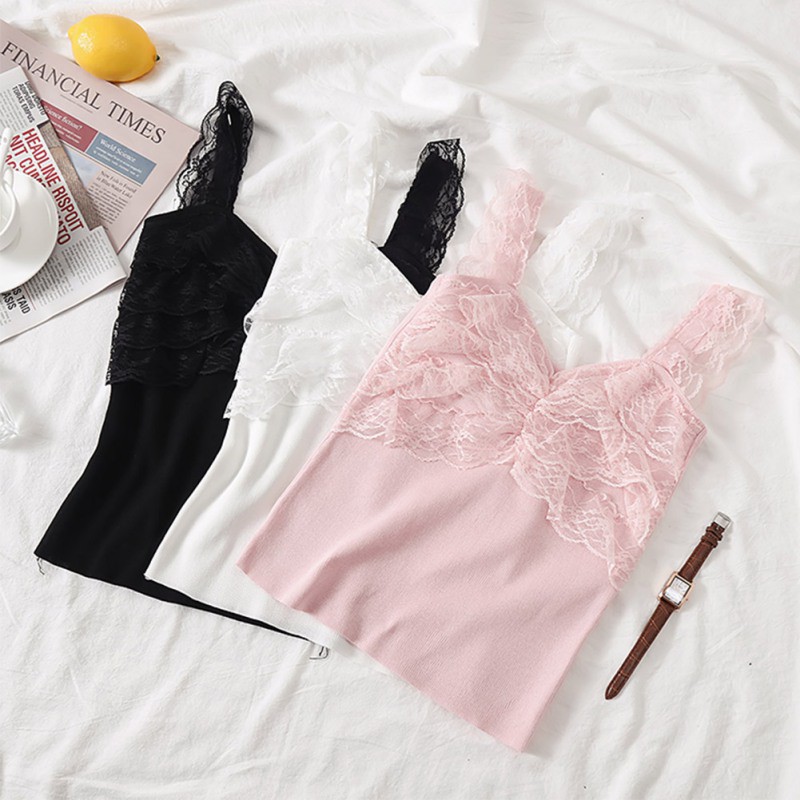 [Baywellfashion]Áo nữ không tay phối ren thời trang quyến rũ | BigBuy360 - bigbuy360.vn