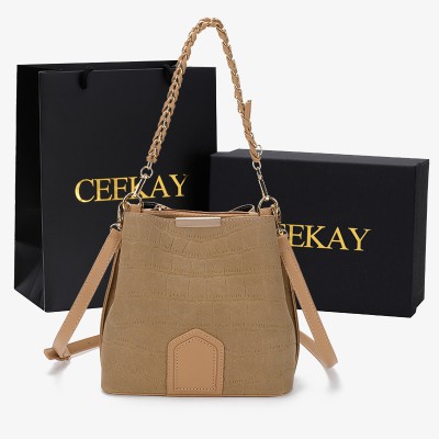 222 CEEKAY túi xách nữ thiết kế thời trang phong cách phương tây có 2 dây đeo thay đổi kiểu