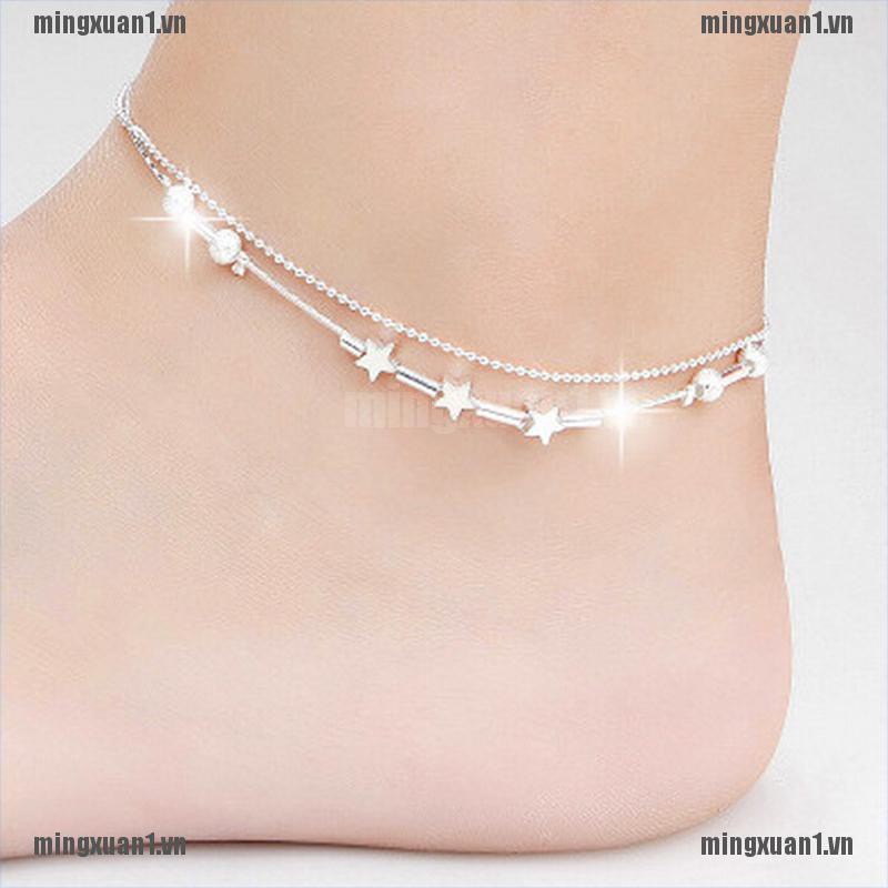 Lắc chân mạ bạc 925 kiểu dáng thời trang dành cho nữ | BigBuy360 - bigbuy360.vn