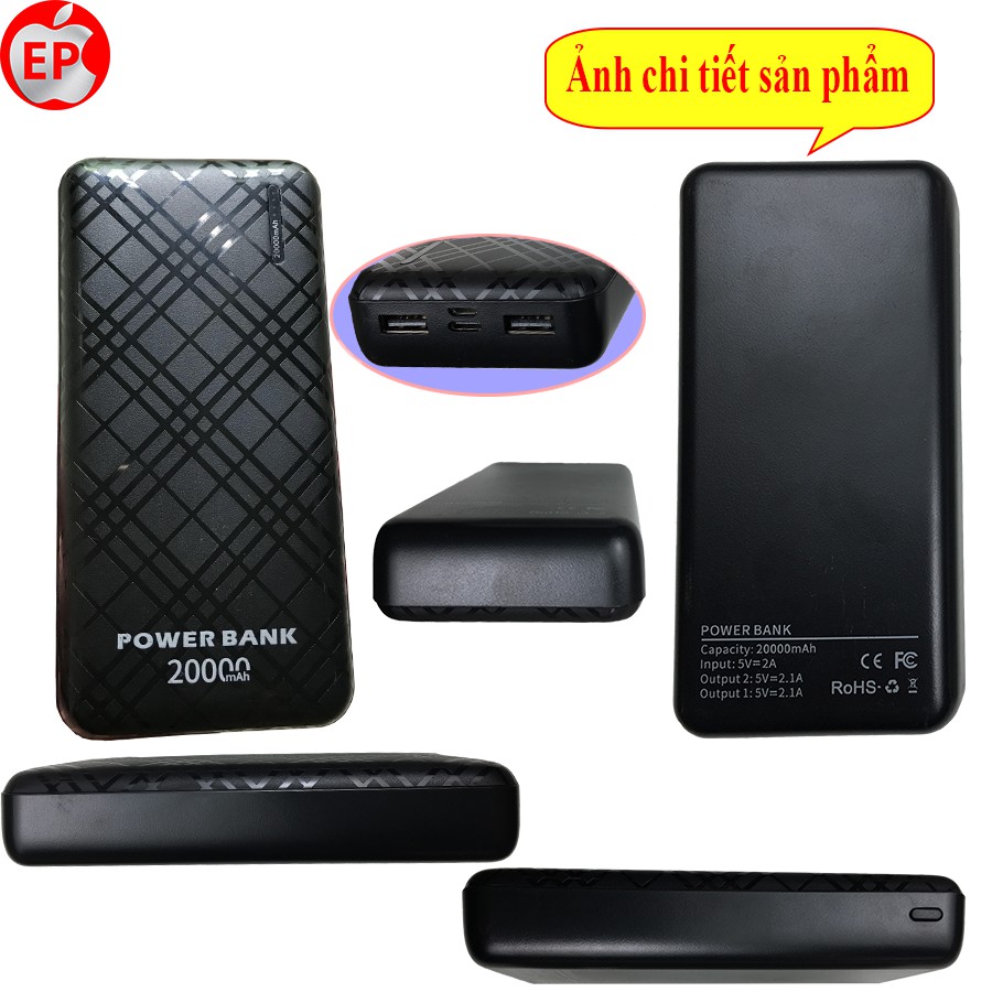 Sạc dự phòng 20000mAh chính hãng bảo hành 12 tháng [1 ĐỔI 1] [MUA 1 TẶNG 3]