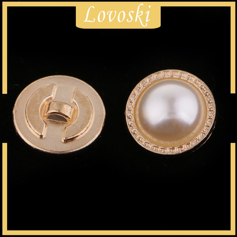 Bộ 8 Nút Áo Tròn Bằng Nhựa Đính Ngọc Trai Giả