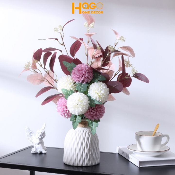 Lọ hoa, lọ hoa cúc Pingpong cắm sẵn trang trí,decor nhà phong cách hiện đại