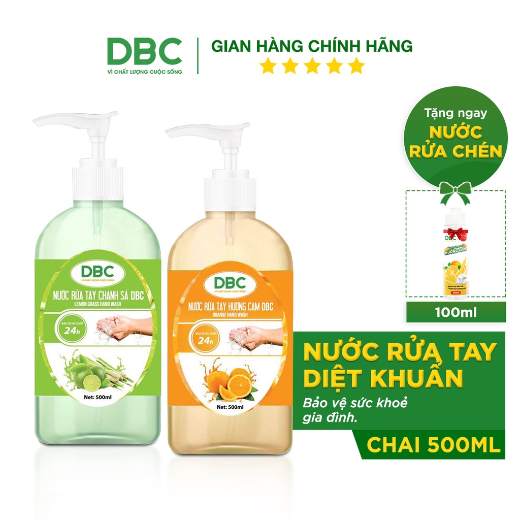 Nước Rửa Tay Tạo Bọt 500ml DƯỢC BẢO CHÂU Hương Cam, Hương Chanh Sả, Bảo Vệ Da Tay Ngăn Ngừa Vi Khuẩn