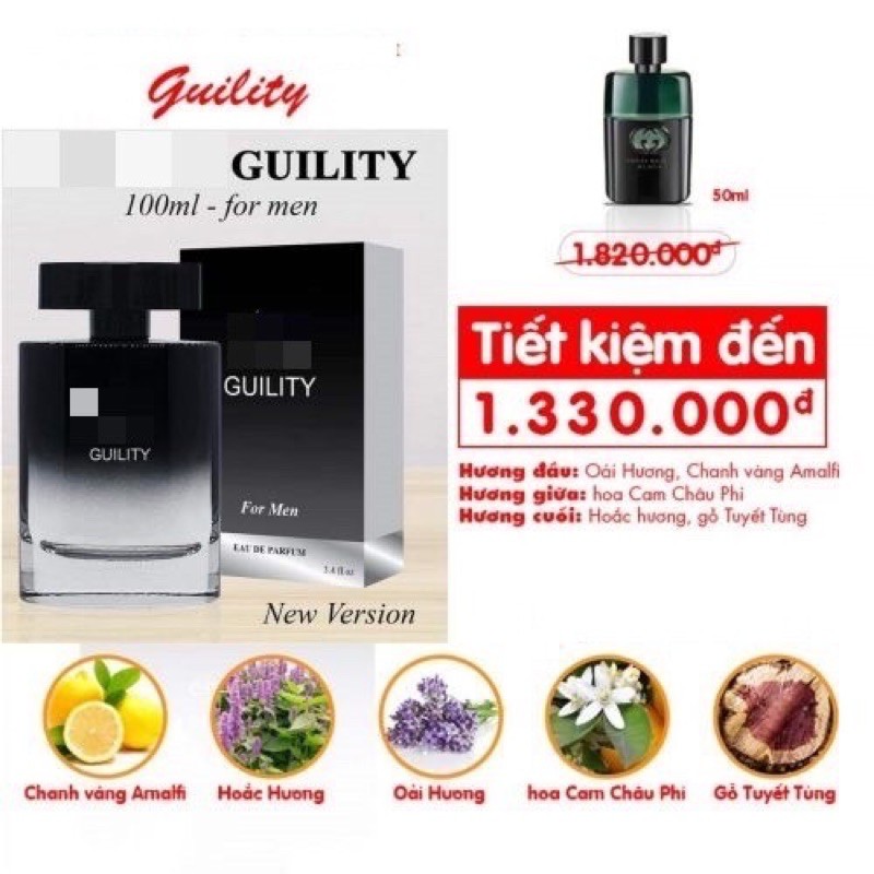 NƯỚC HOA NAM GUILITY - SANG TRỌNG VÀ ĐẲNG CẤP 100ML)