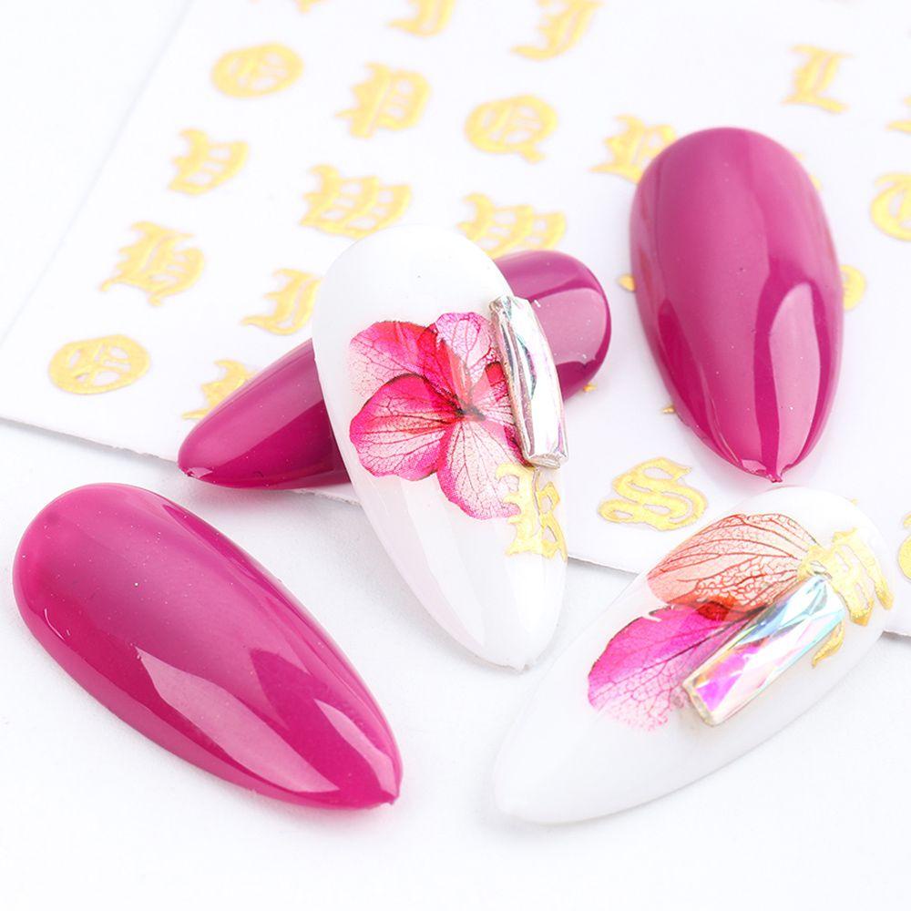 Hình Dán Móng Tay Chữ Tiếng Anh Màu Laser Mới|Đề Can Dán Trang Trí Xe Hơi Độc Đáo Tiện Dụng