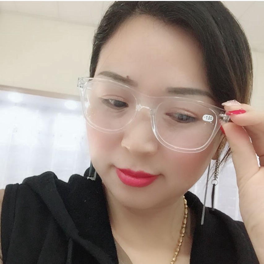 Mắt kính cận gọng màu trong suốt 0~400° hợp thời trang