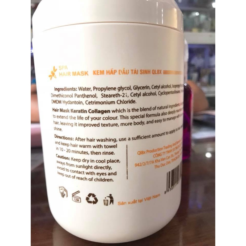 Hấp dầu sữa bò collagen và keratin 1200ml