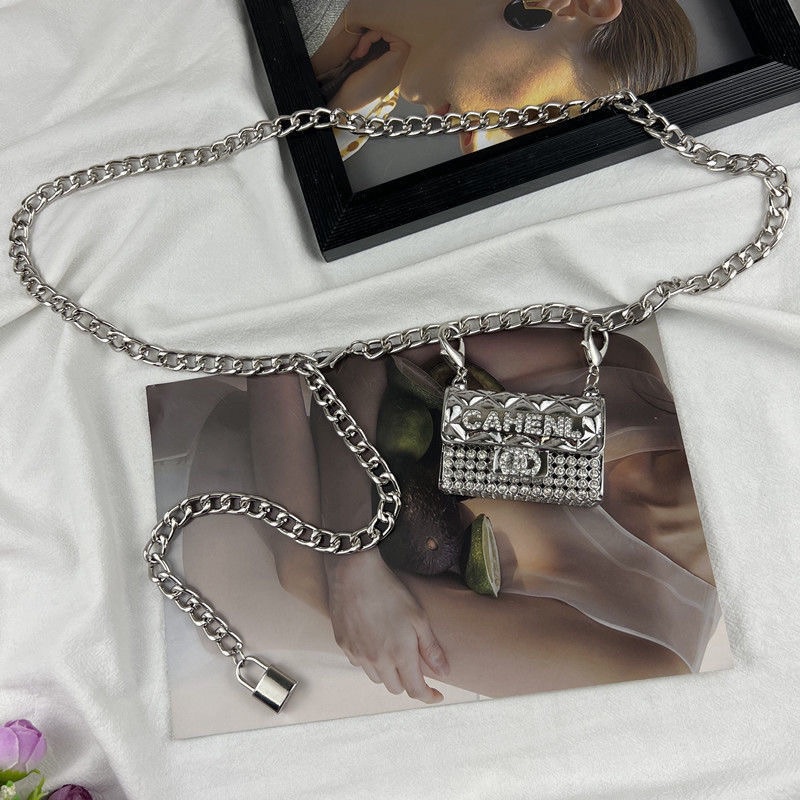 Dây Xích Kim Loại Đeo Thắt Lưng Mini Kèm Túi Xách Thời Trang Cho Nữ