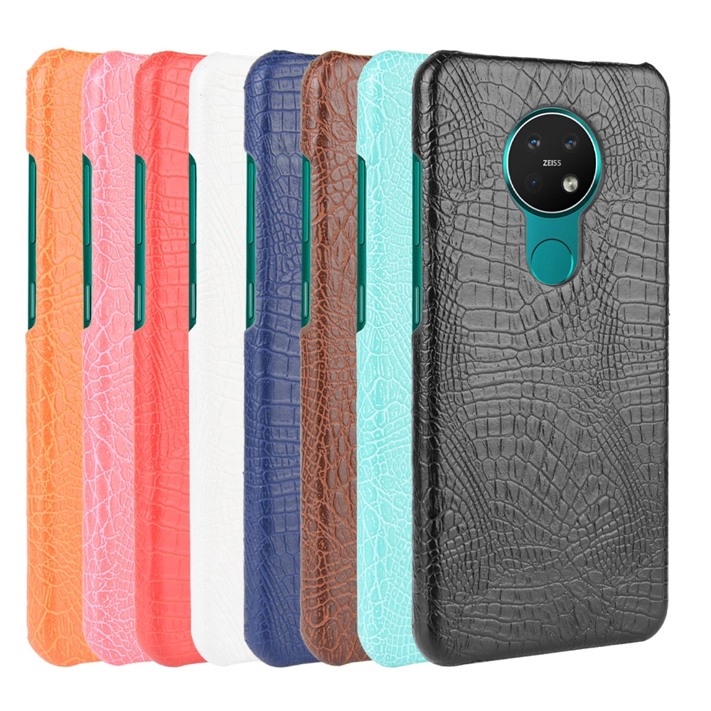 Nokia 7.2 Casing Fashion Crocodile Pattern Hard PC PU Leather Back Cover Nokia7.2 Hard Plastic Case Phone Cover