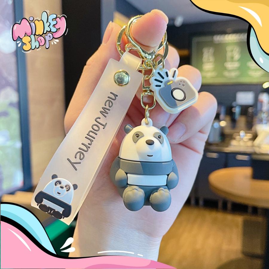 Móc khóa Gấu mập JOU dễ thương phụ kiên ô tô, túi xách, ba lô cute 02MKG -Minkey