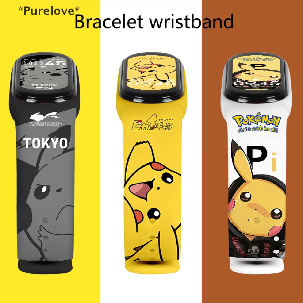 [Purelove] Đồ Chơi Vòng Tay Đèn LED Điện Tử Hình Pokemon Kawaii Chống Thấm Nước Quà Tặng Đồ Chơi