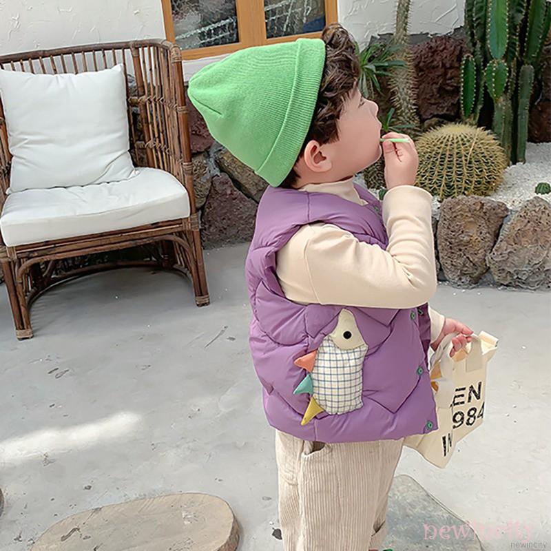 Áo khoác giữ ấm hoạ tiết hoạt hình phong cách Hàn Quốc cho bé