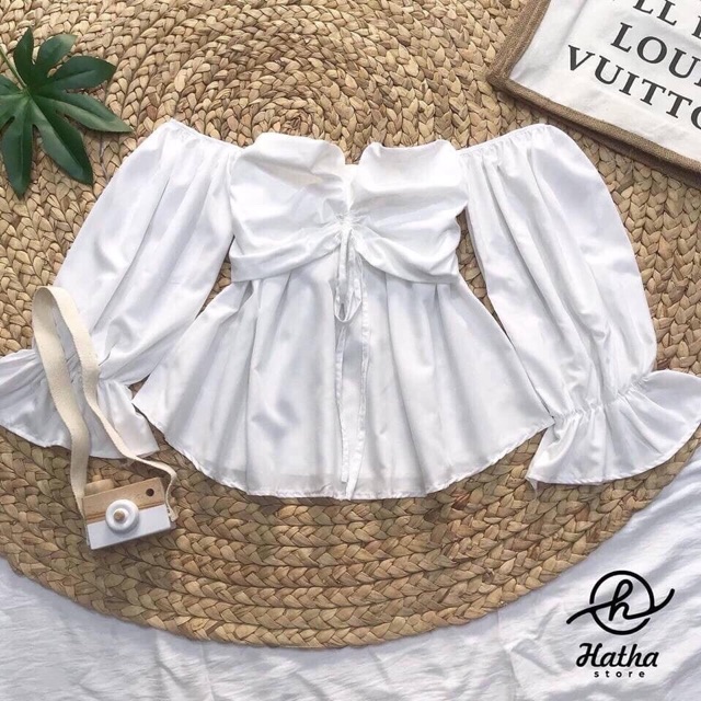 Áo bệt vai rút dây (u) | BigBuy360 - bigbuy360.vn