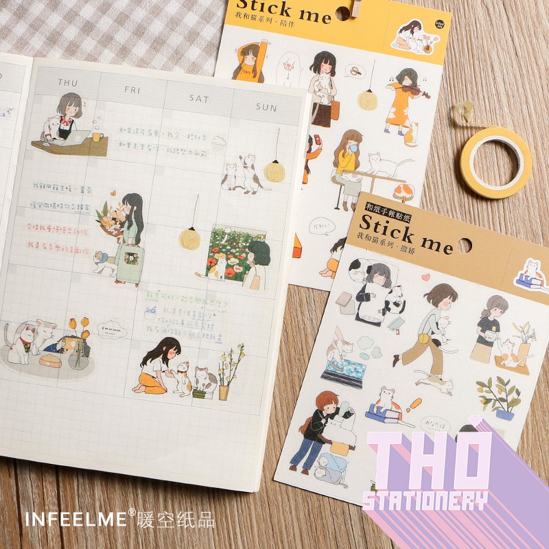 Sticker cute hình dán dễ thương miếng dán công chúa trang trí sổ planner bullet journal dụng cụ dán Stick Me