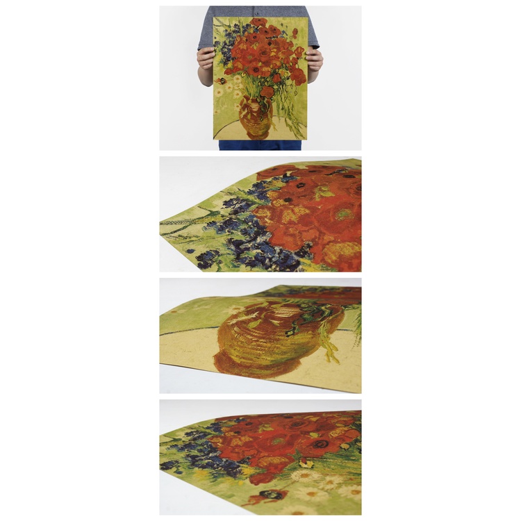 Tấm Áp Phích In Hình Tranh Sơn Dầu Của Van Gogh 36x47cm